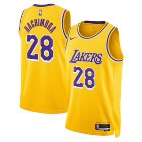 Dres Los Angeles Lakers Rui Hachimura 28 Nike 2022-23 Icon Edition Zlato Swingman